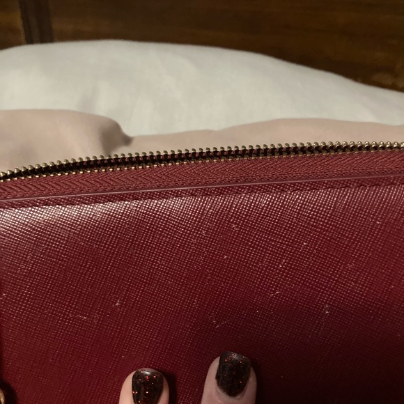 Samantha brown wallet with strap. 8x4. Dark Red. - Picture 9 of 9